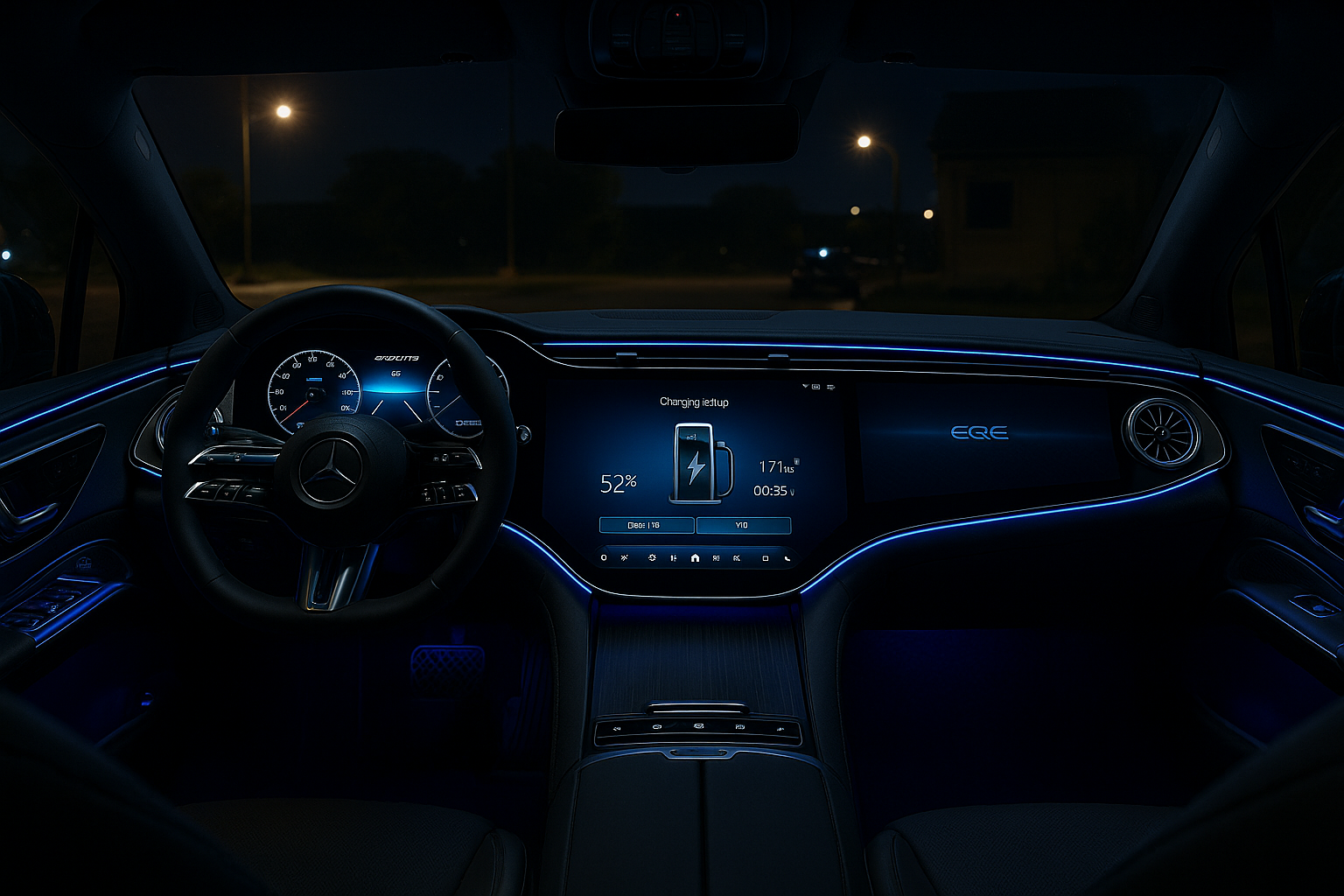 2025 Mercedes-AMG EQE SUV Dashboard Night