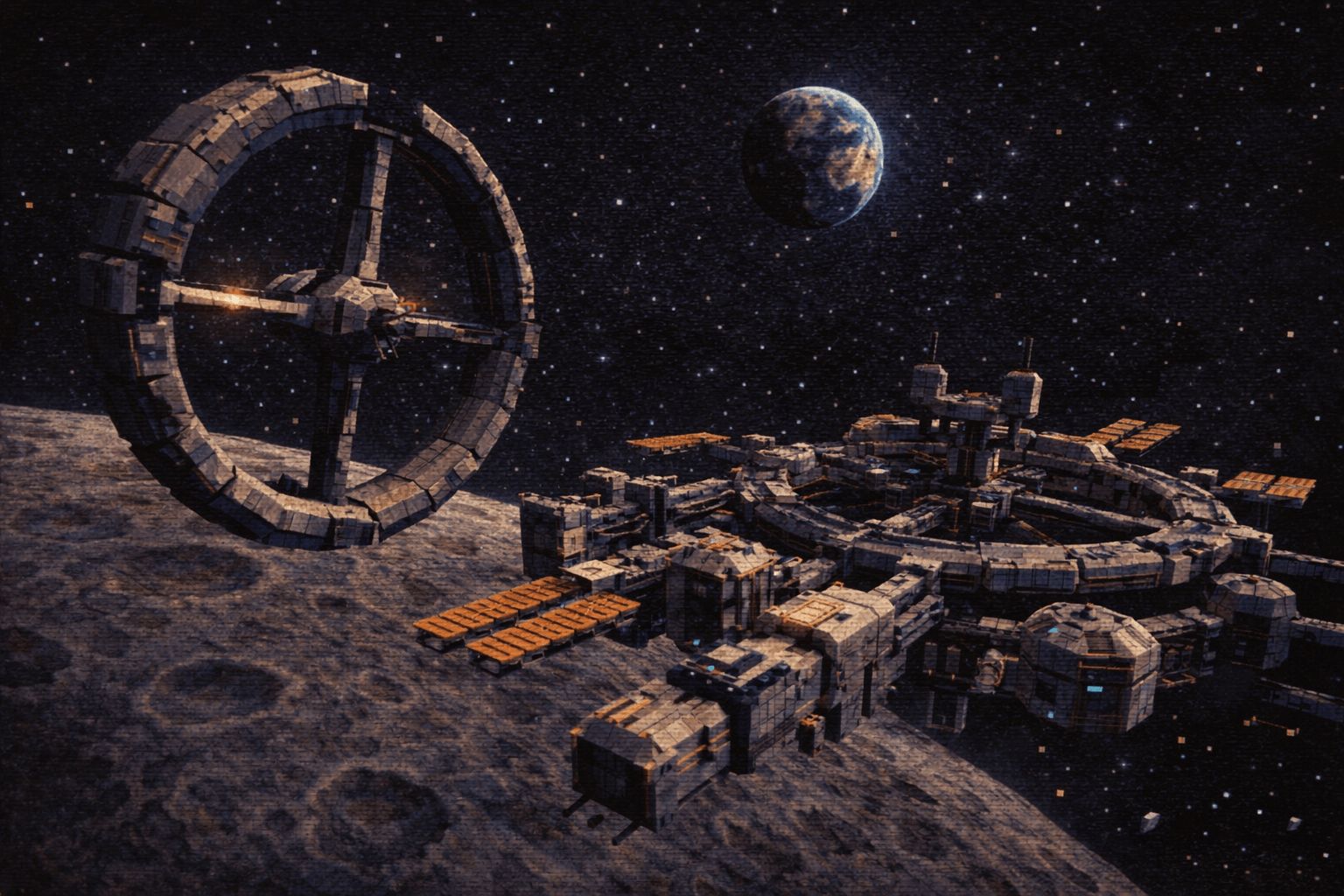 Low Poly SPACE Colony 4